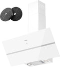 Cappa Aspirante 90 cm, IsEasy Cappa Cucina 90 cm, 571 m³/h Aspirazione, 4 Livelli di Regolazione, Staffa Inclinazione 45°, 1-9 Min Spegnimento Ritardato, 61dB, Bianco, Efficienza A++