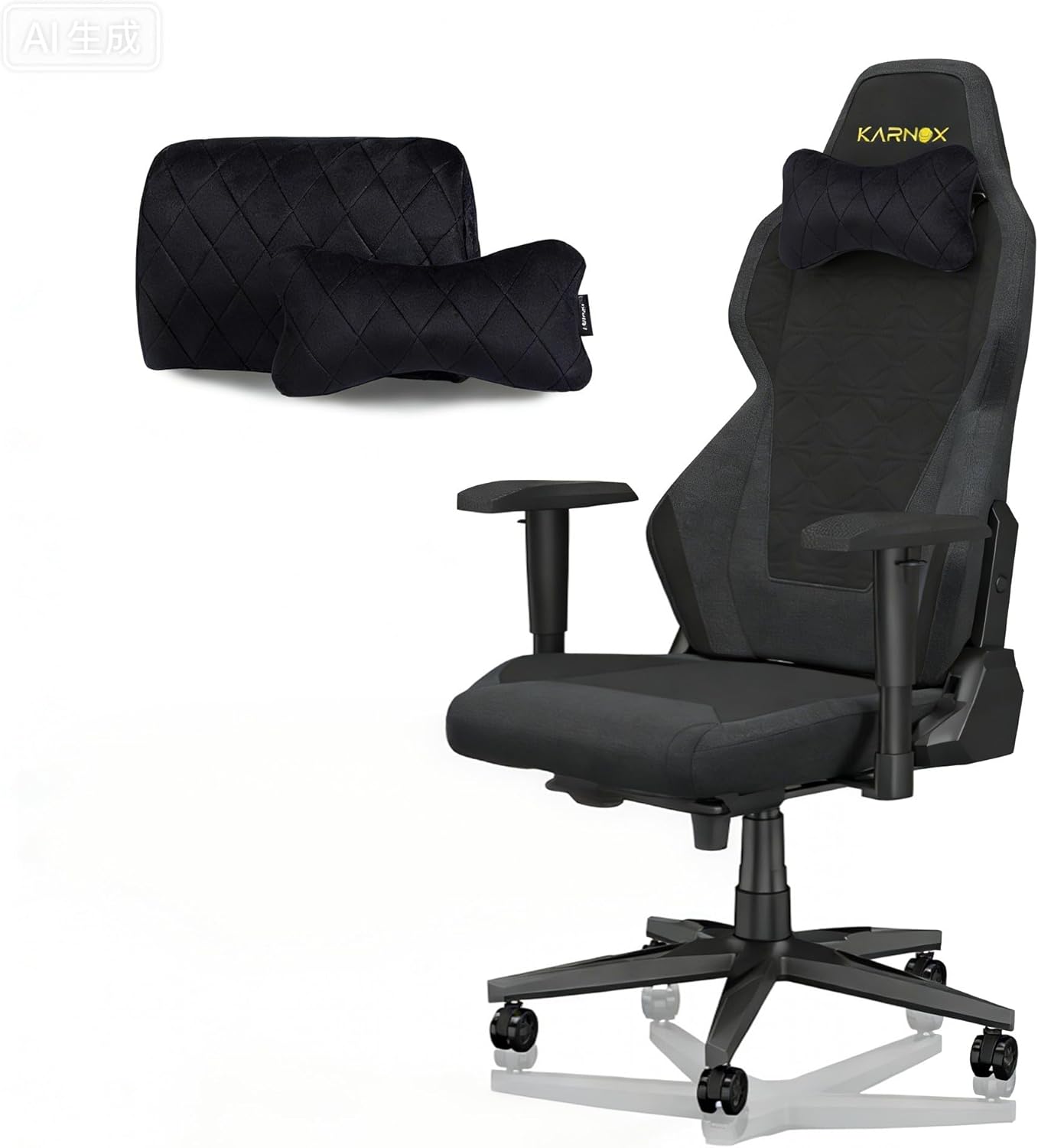 Sedia da gioco regolabile in altezza – Sedia girevole da ufficio con poggiatesta, supporto lombare e poggiapiedi integrato, braccioli 4D, rivestimento in tessuto, portata fino a 150 kg, colore