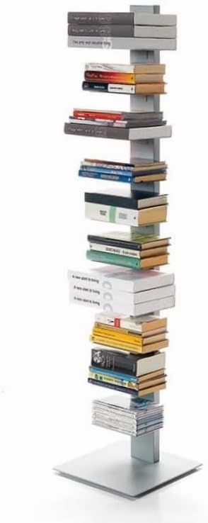 yelloo Libreria SAPIENS di Bruno Rainaldi in Metallo altezza 152 cm Sintesi Group colore Grigio argento