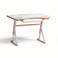 Scrivania regolabile in altezza 120 x 60 x 75cm in legno e metallo rosa e bianco