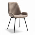 Sedia in similpelle marrone con struttura in metallo nero dimensioni 45 x 55 x 85cm