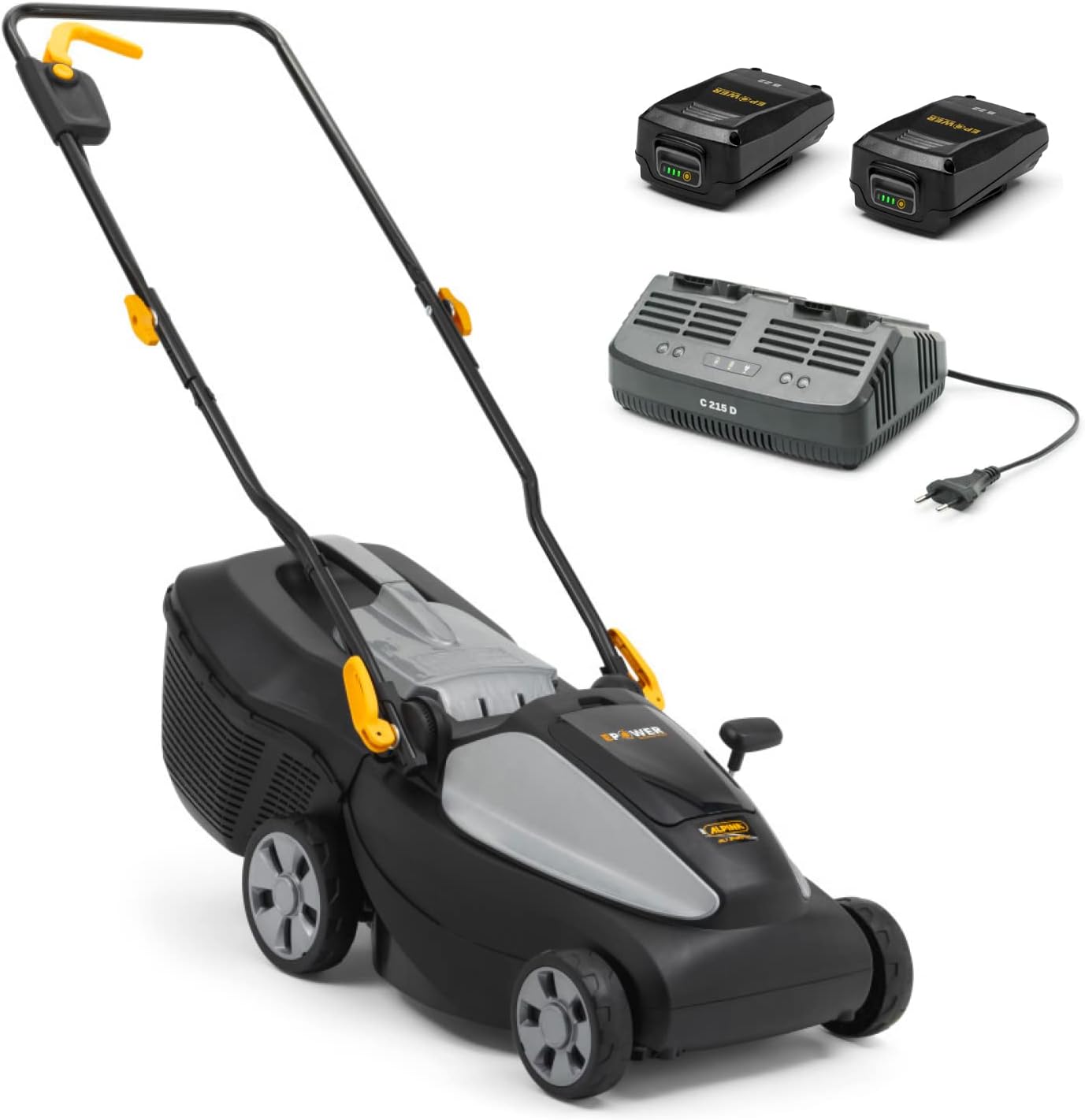 Alpina 291342064/A21 Tagliaerba a Batteria, Nero, 34 cm