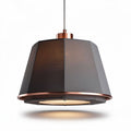 Lampadario a sospensione in tessuto nero con dettagli dorati 30 x 30 x 25cm