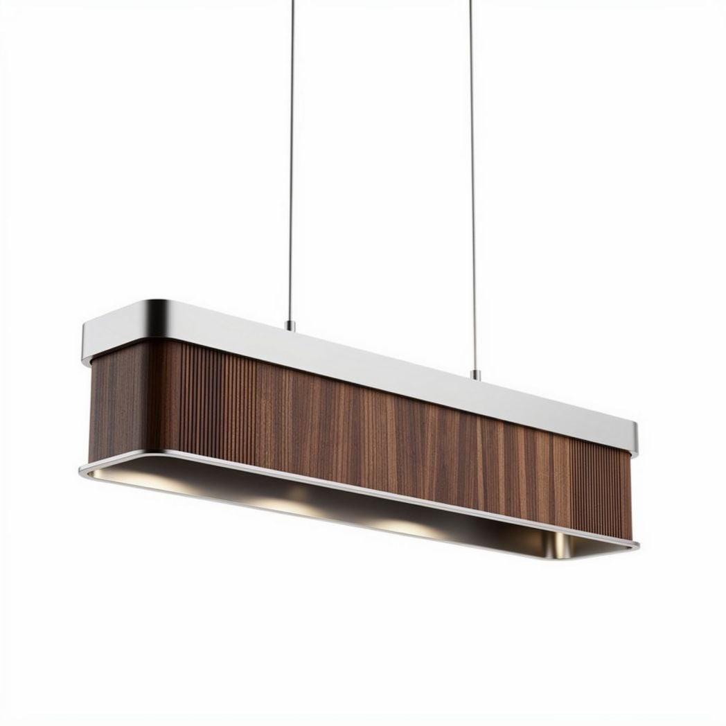 Lampadario in legno e metallo per illuminazione interna 80 x 20 x 10cm