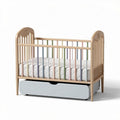Letto per bambini in legno con cassetto sotto e sponde colorate 120 x 60 x 90cm