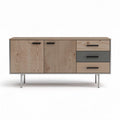 Credenza verde con finitura lucida e gambe nere 150 x 45 x 75cm