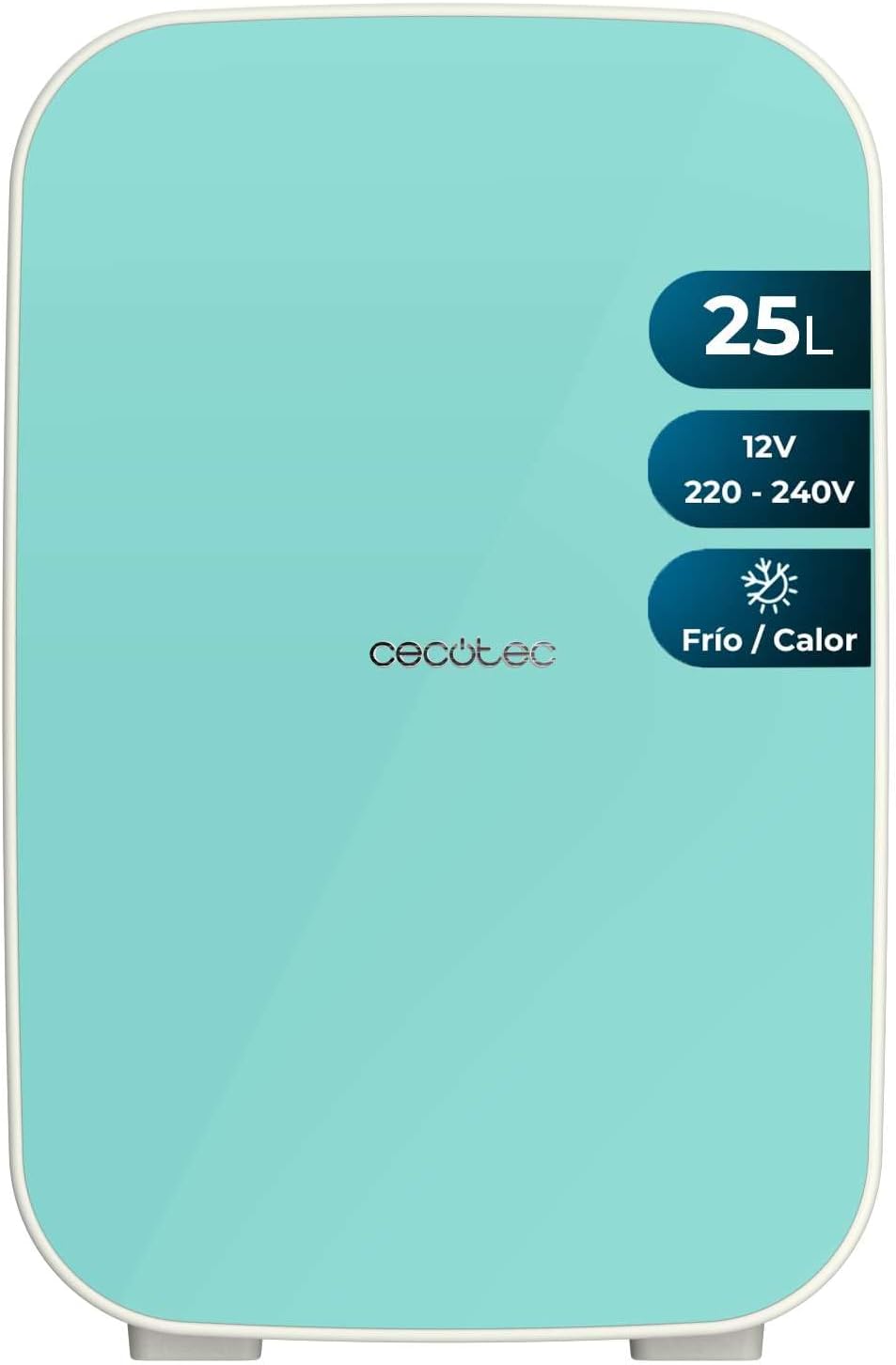 Cecotec Minicooling Bolero Minicooling 25L Bahamas Mint. 25L, Mini Frigo 12V-220V, Compatibile Con Auto-Camper, Funzione di Raffreddamento-Riscaldamento, Gamma di Temperatura 7-65°C, Trasporto Facile
