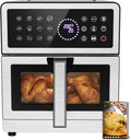 Friggitrice ad Aria 8L XXL | Airfryer Su/Giù Doppi Resistenza, Friggitrice Aria Visiva con Luce Integrata 12 Programmi 2150W Corpo in Metallo, Air Fryer con Ricettario Max 200°C Adatto All Familiare