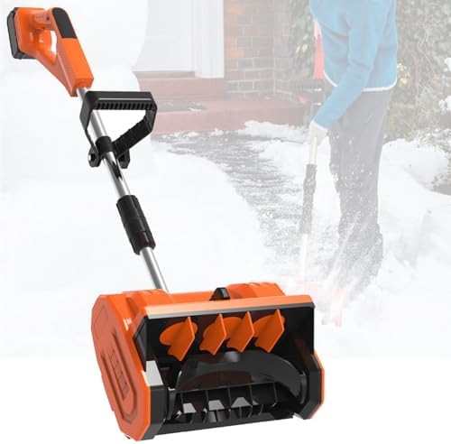 Spazzaneve elettrico, senza fili, con batteria e caricabatterie inclusi, con manico ausiliario per un facile utilizzo, ideale per una rapida rimozione della neve
