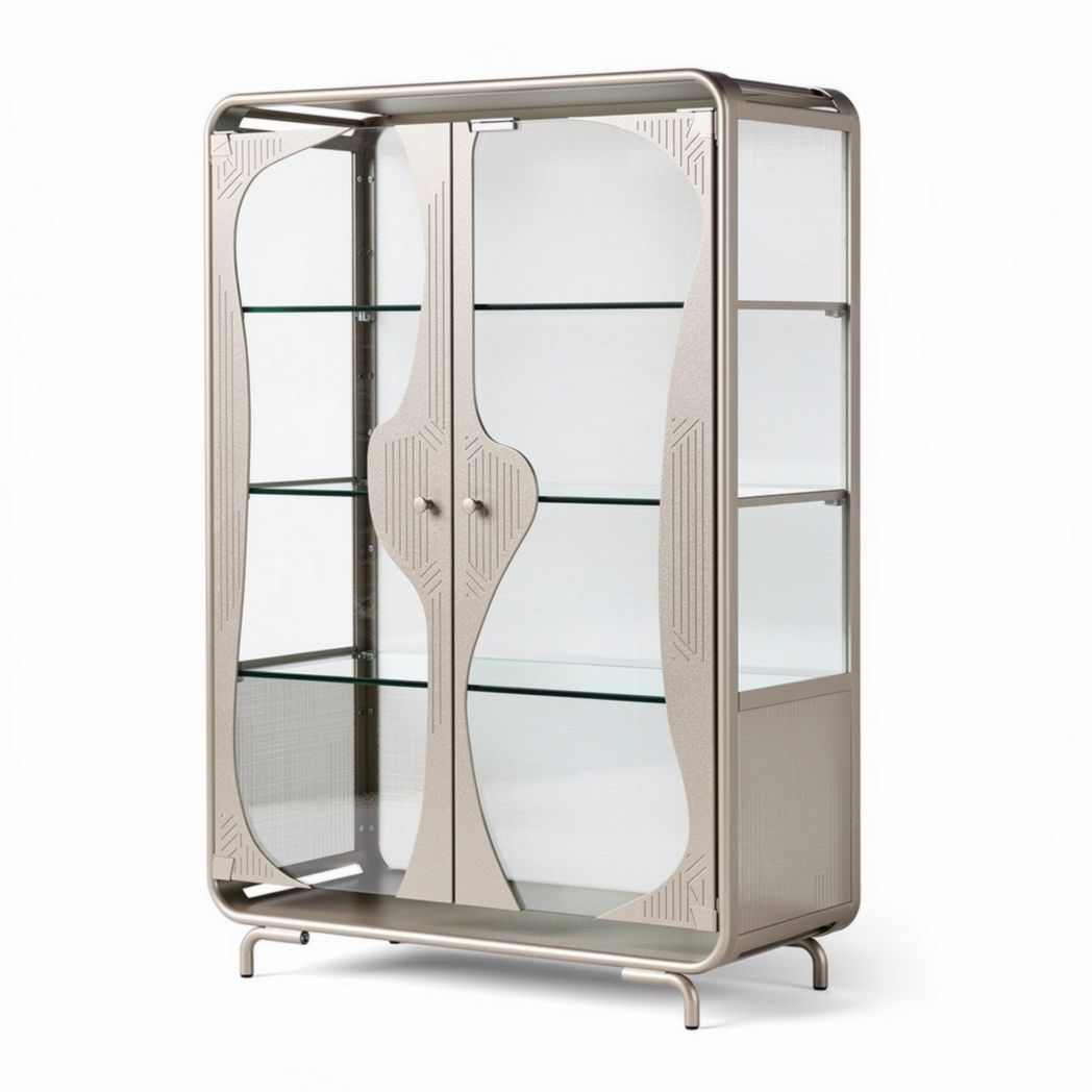 Armadio in vetro verde chiaro e bianco 90 x 50 x 140cm per esposizione