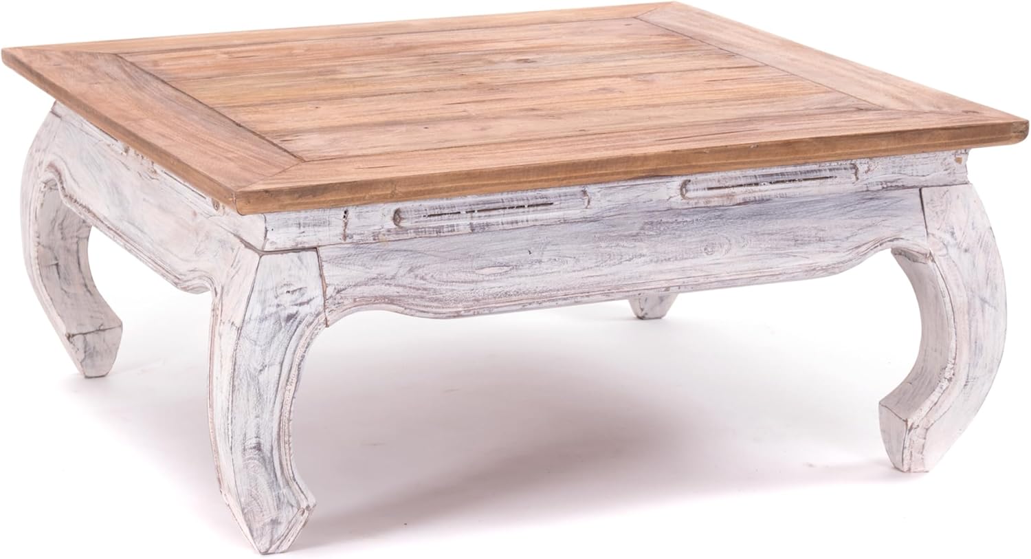 Design Delights - Tavolino da salotto in legno massiccio riciclato “East 80”, 80 x 80 x 35 cm (L x P x A)