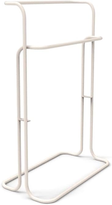 Indipendente Portasciugamani da bagno pavimento senza punzonatura con cestino portaoggetti Portasciugamani(Cream White)