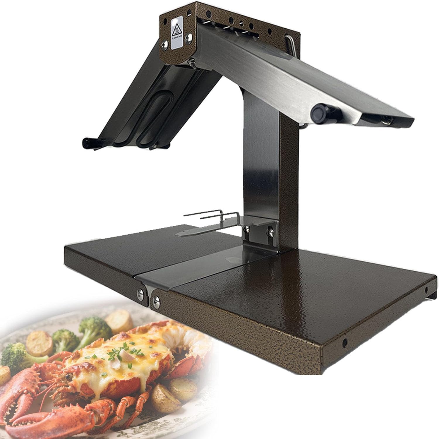 Versatile Scioglitore di Formaggio da 600 W, Griglia per Raclette con Clip Rimovibile, Griglia Scorrevole Regolabile, Inclinazione per Una Facile Rimozione del Formaggio A