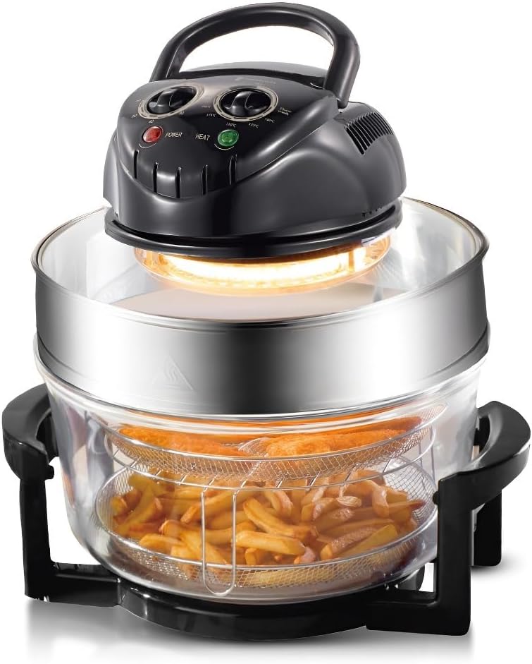 Friggitrice Ad Aria Da 12 Litri Di Grande Capacità, Multifunzionale 8 In 1, Design In Vetro Visibile, Friggitrice Elettrica For Uso Domestico, Cottura Senza Olio