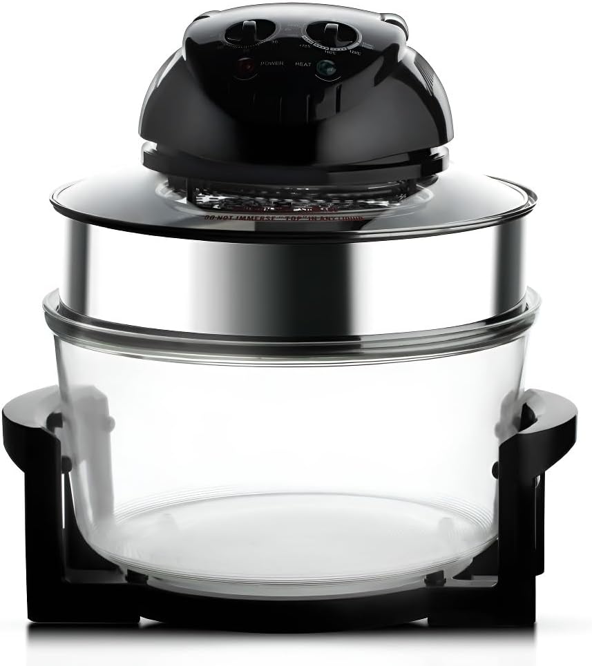 Friggitrice Ad Aria Di Grande Capacità Da 12 Litri, Friggitrice Multifunzionale In Vetro Visibile, Fornello Elettrico Domestico 8 In 1 For Friggere, Cuocere Al Forno, Arrostire