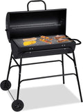 relaxdays Griglia Portatile XXL, Instant Barbecue con Coperchio, Aerazione Regolabile, Stabile,HLP 96,5x103x64,5 cm,Nero